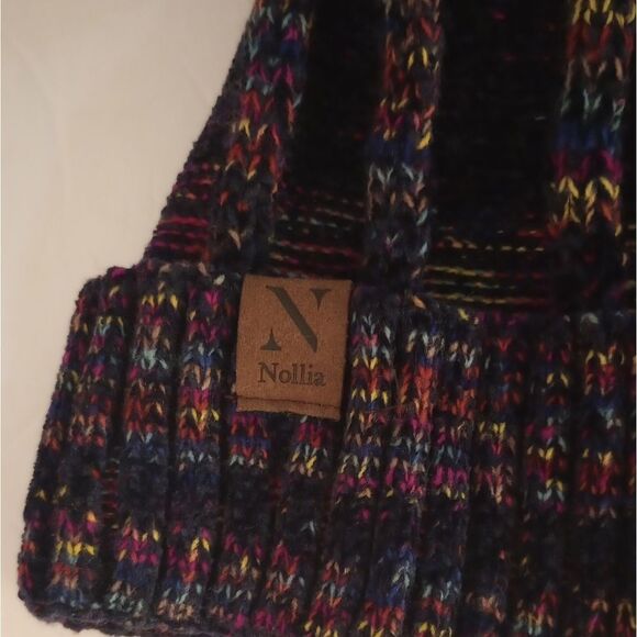🆕👒Nollia Knit Beanie Hat Black One Size - Picture 2 of 4
